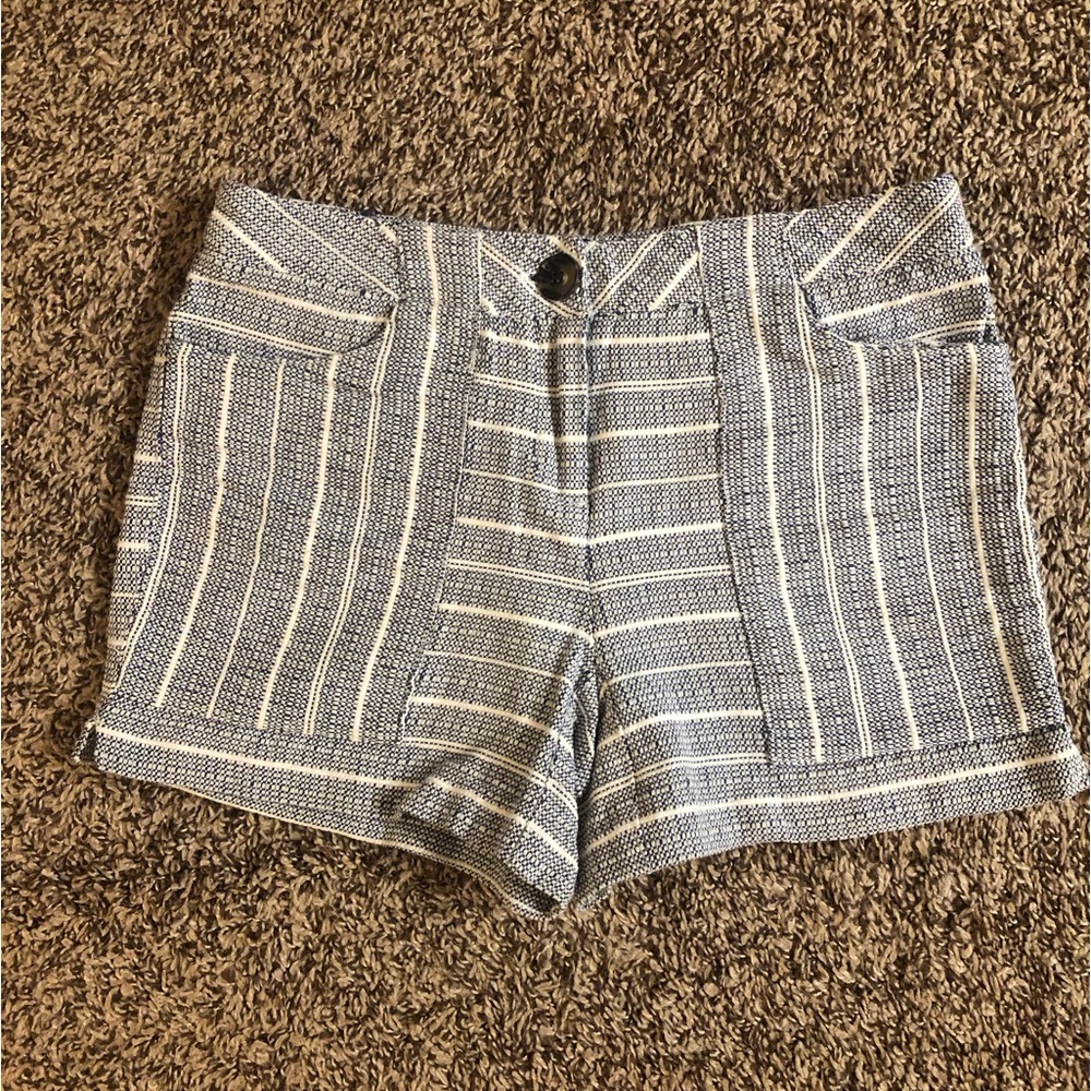 CYNTHIA ROWLEY Striped Tweed Shorts